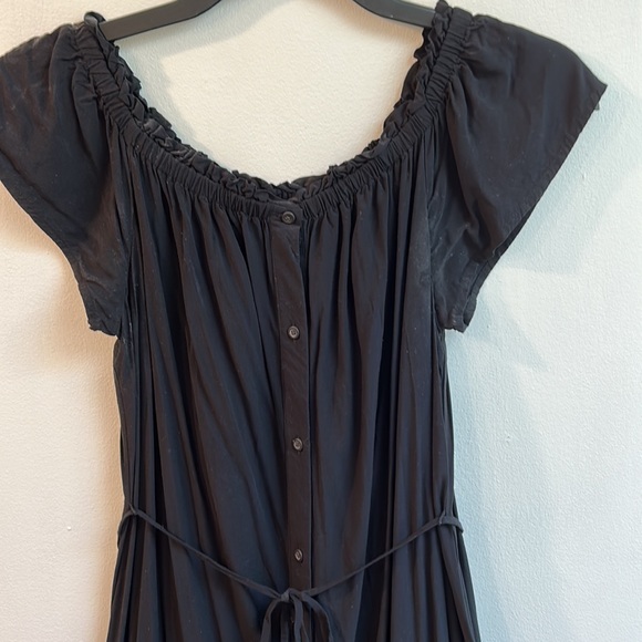 Loft black dress with ruffles size medium. - Picture 2 of 7